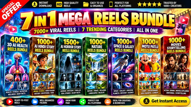 9999+ Mega Reels Bundle – 7 Packs in 1 cover